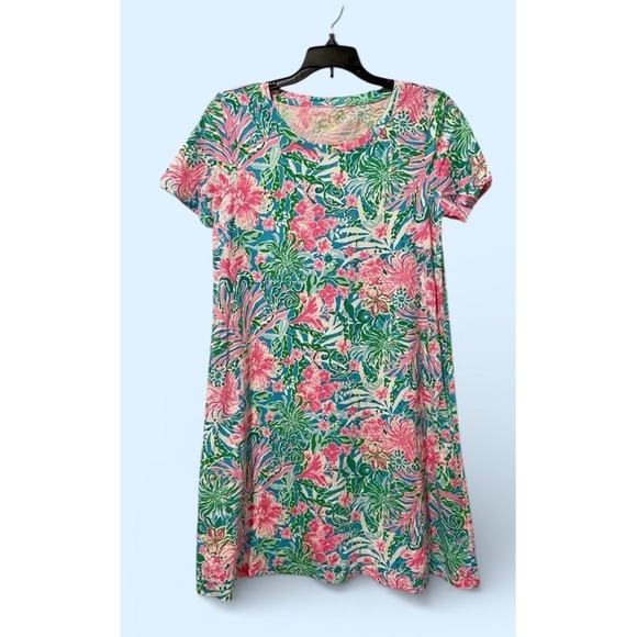 LILLY PULITZER Cody Swing Dress‎  "LEAF IT WILD"  Size SMALL  NWOT S Pink Floral - Picture 2 of 10